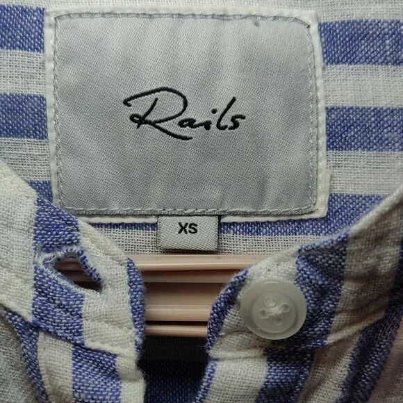 Rails Angelina Borocay Stripe Smocked Waist Linen Blend Dress SIZE XS - Picture 6 of 8